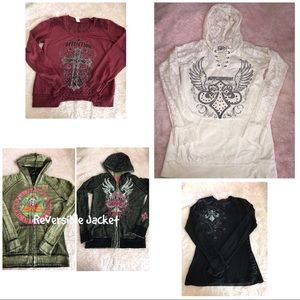 Bundle🛍 3 x Affliction Tops & 1 x Jacket